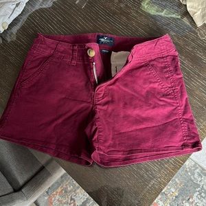 American Eagle maroon shorts, about a 4 1/2 inseam